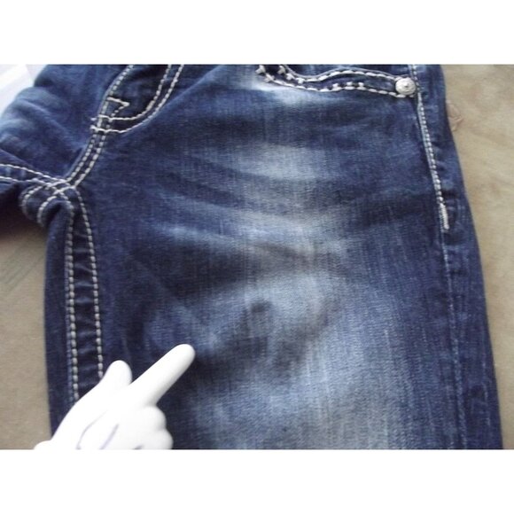 Miss Me Jeans Womens 27 X 30" JE13048L Signature Rise boot studded rhinestones - Picture 6 of 13